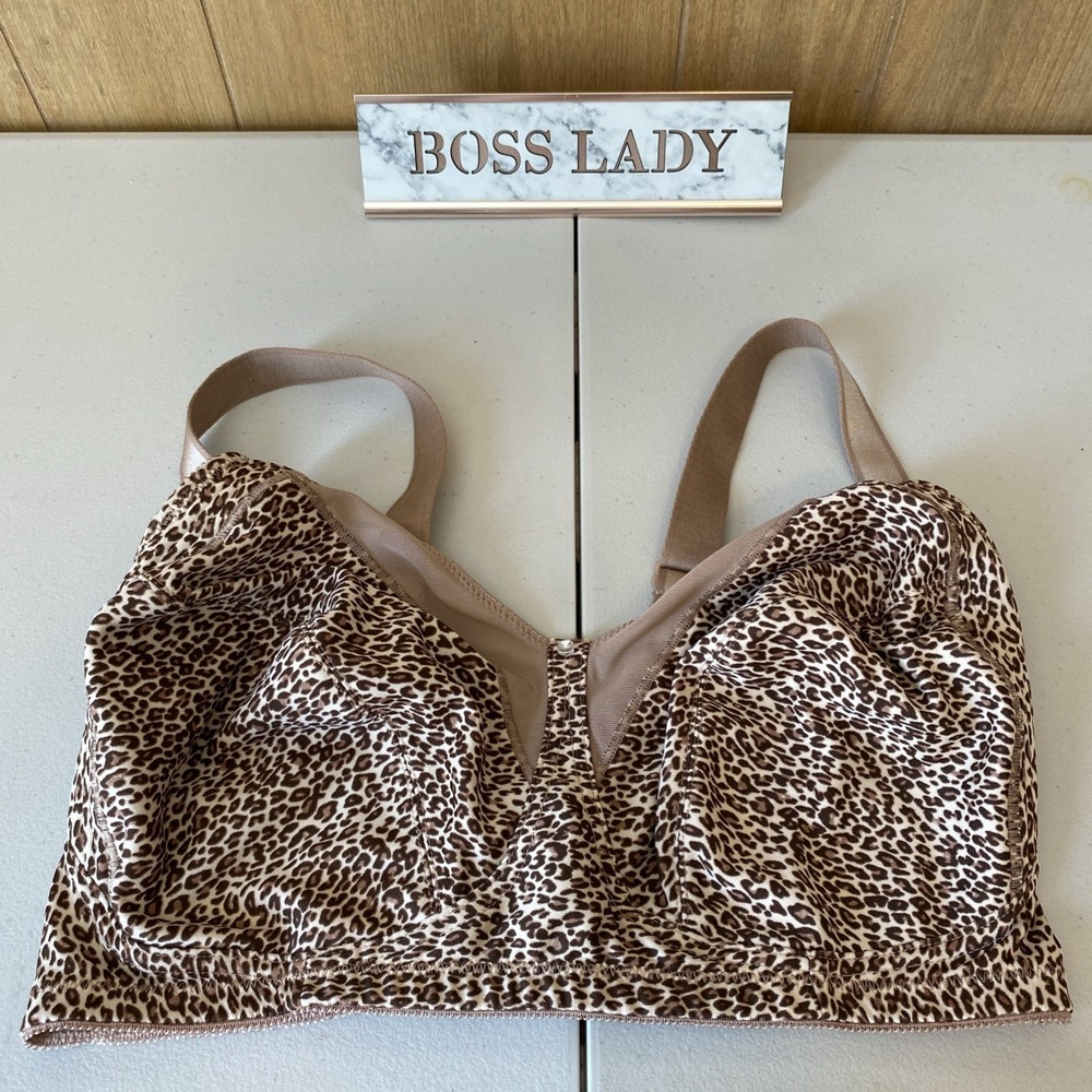 Just My Size Leopard Print Plus Size Bra Size 40DD EUC